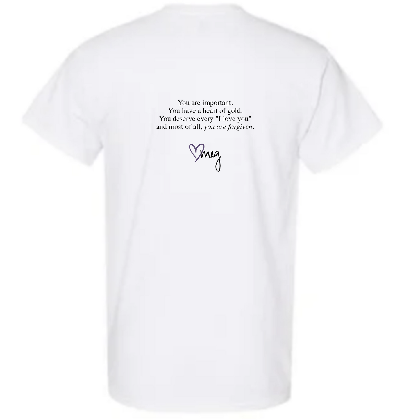 caption collection - forgiven (on white tee)