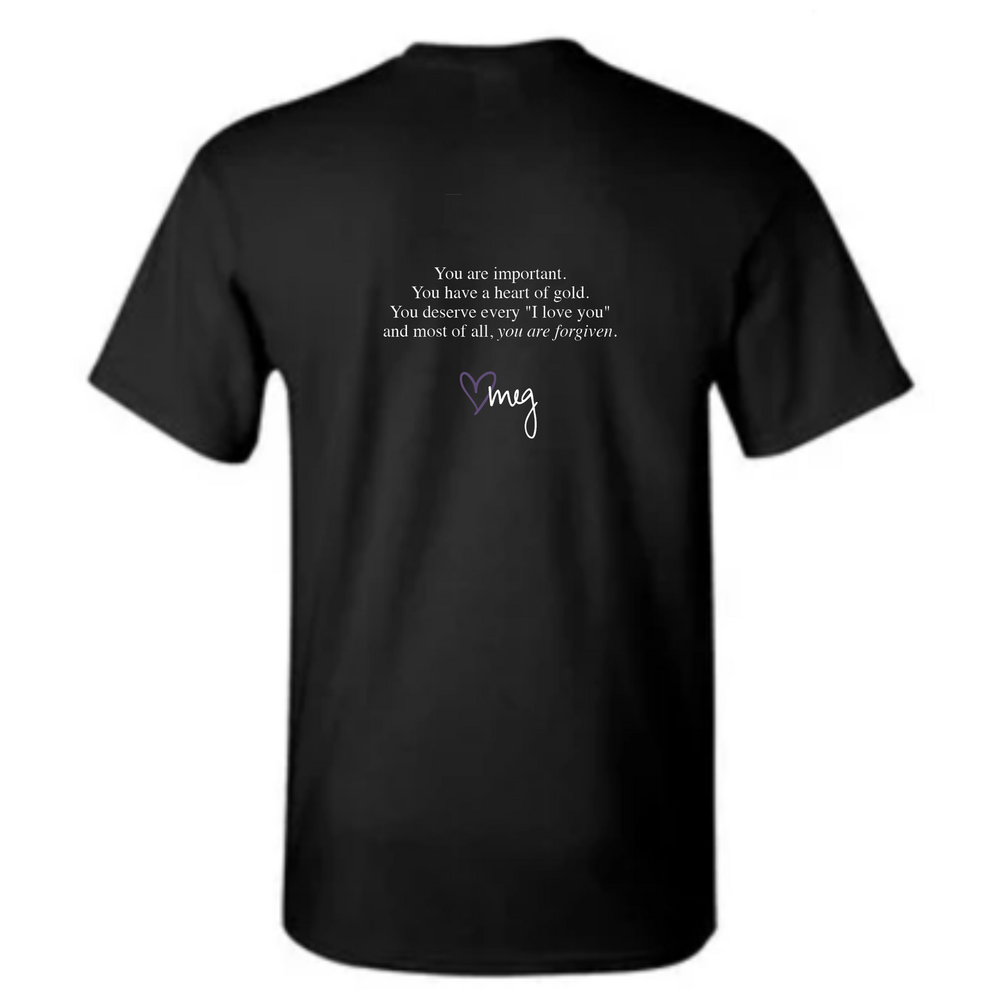 caption collection - forgiven (on black tee)