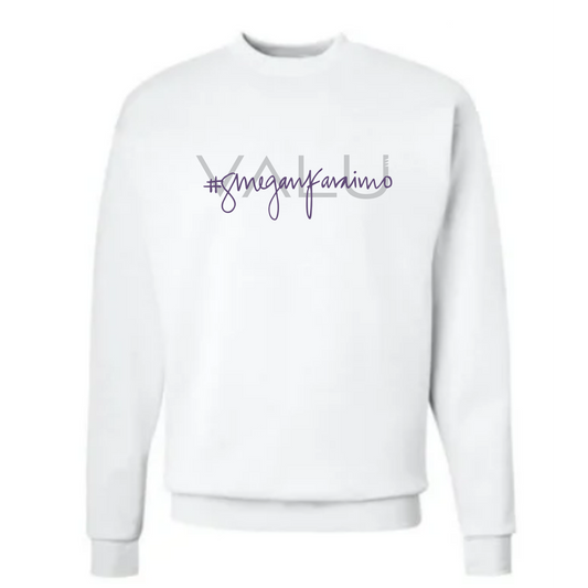 OG combo - gray & purple (on white sweatshirt)