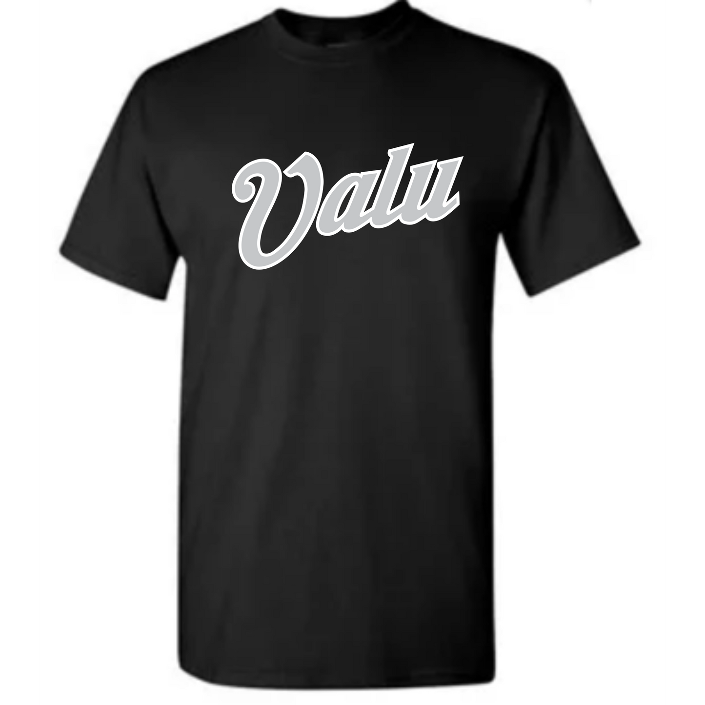 Valu script jersey t-shirt in black