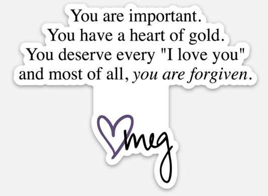 you are forgiven sticker