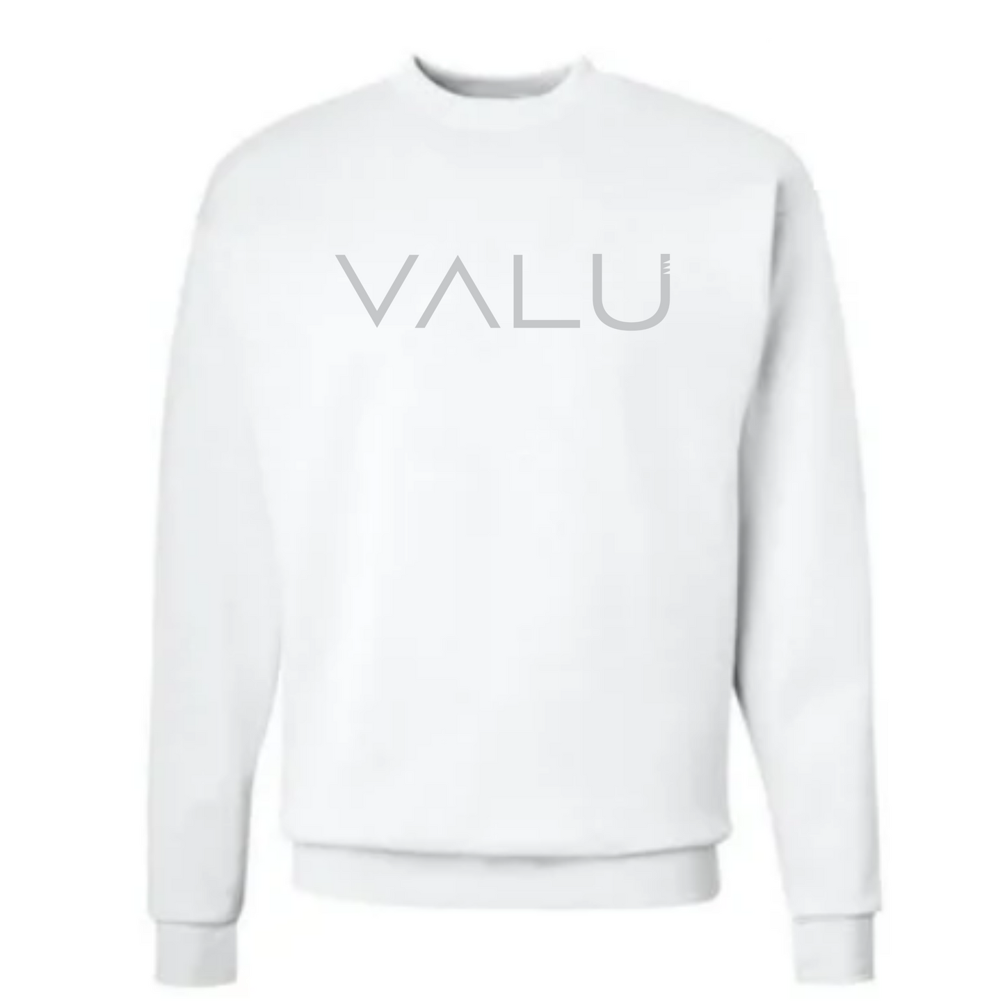 VALU original gray (on white sweatshirt)