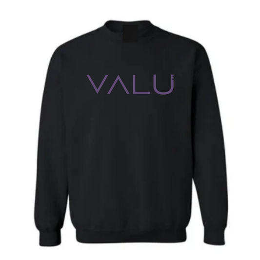 VALU original purple (on black sweatshirt)