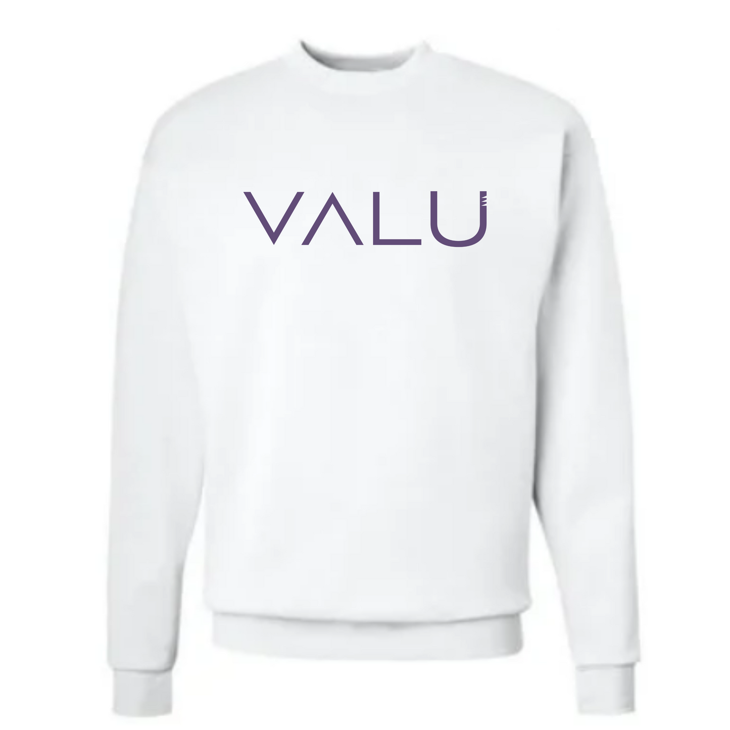 VALU original purple (on white sweatshirt)