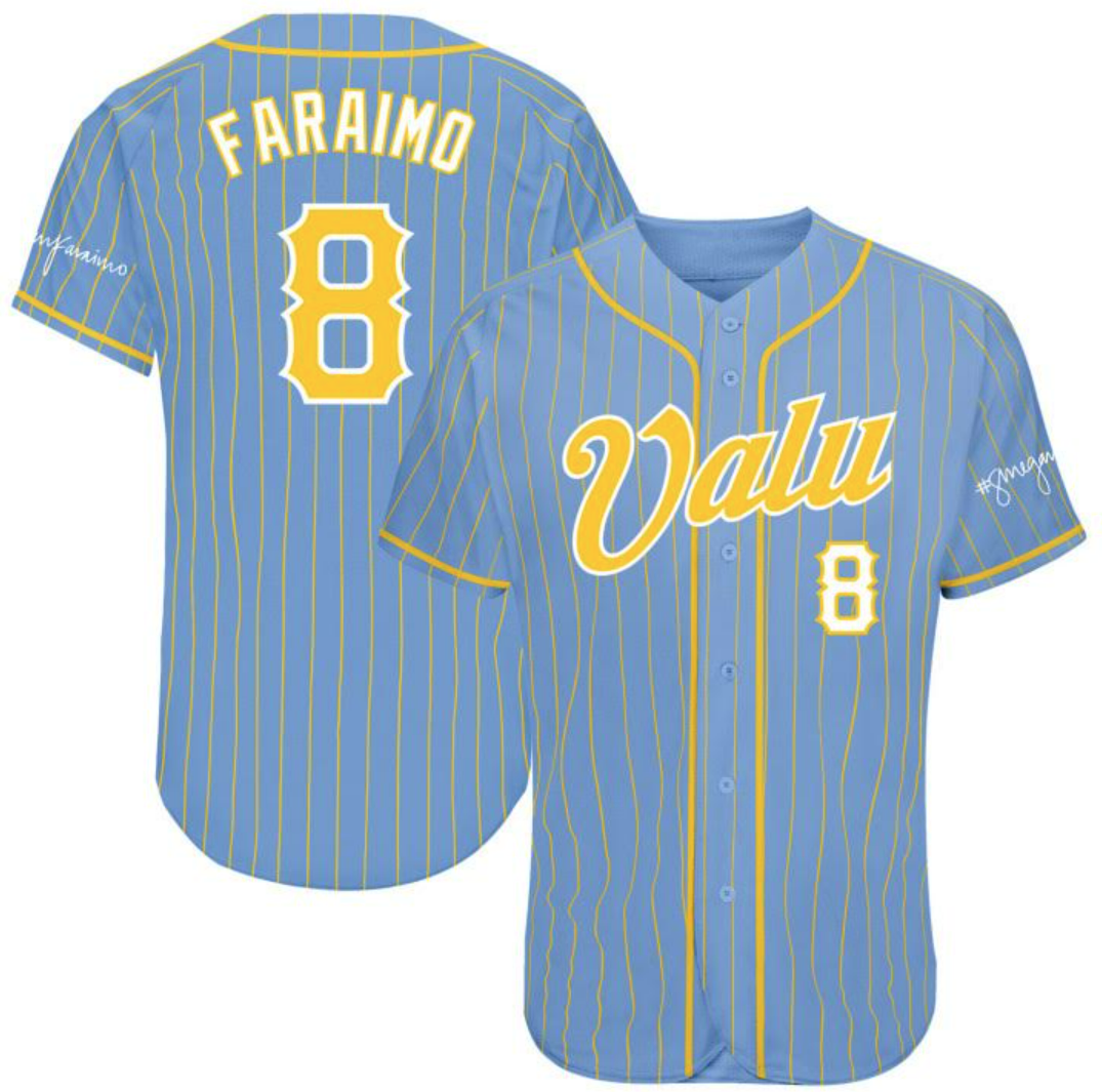 powder blue pinstripe jersey