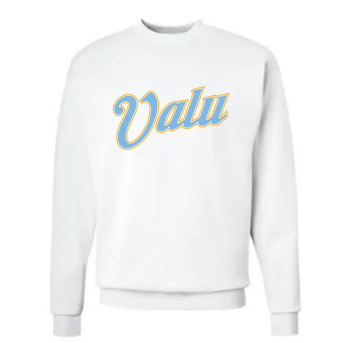 Valu script sweatshirt (in white)